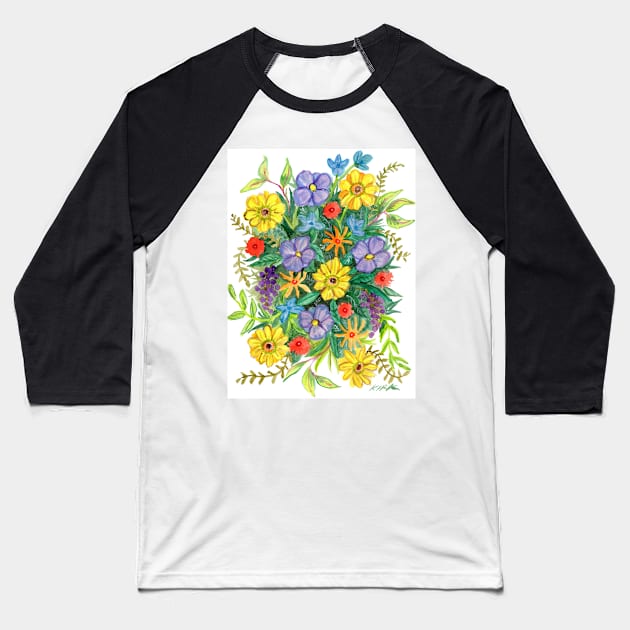 An Arrangement of Flowers Baseball T-Shirt by jerrykirk